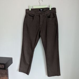 Paige Jeans Men's Size 32 X 27 River Moss Green Federal Straight Leg Pants Short